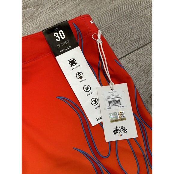 Hurley Nascar Boardshorts Men's Swim Phantom Size 30 Flames NWT Summer Beach - Picture 3 of 7